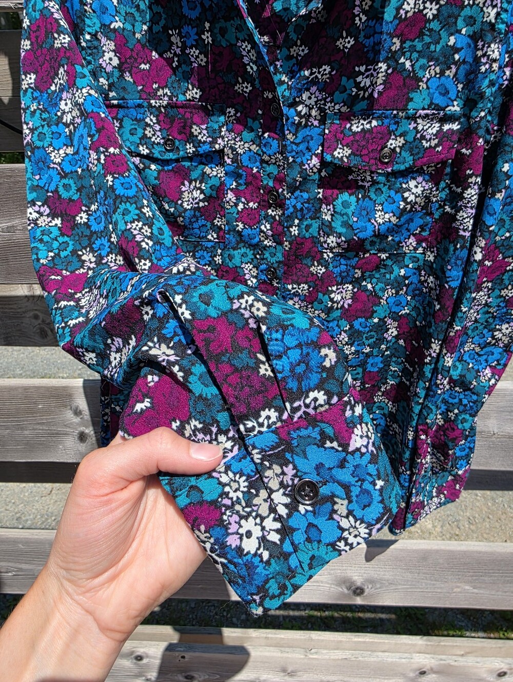 Floral Button-Up Blouse | Size Medium - Picture 4 of 11
